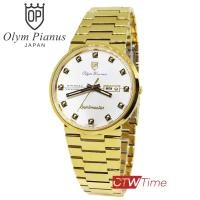 ราคา O P Olym Pianus Sportmaster นาฬิกาข้อมือผู้ชาย สายสแตนเลส รุ่น 8959 406E เรือนทอง หน้าเงิน (2659888496)