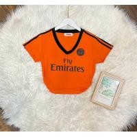 ราคา เสื้อครอปสั้นคอวีแถบแขน ลาย Emirates (20702191627)