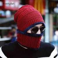 ราคา หมวกหมวกฤดูหนาวหมวกบีนนี่สำหรับผู้ชายผ้าพันคอขนสัตว์ผู้หญิงหมวกหมวกไอ้โม่งหมวกถักกำมะหยี่ชายหญิง (20967648479)