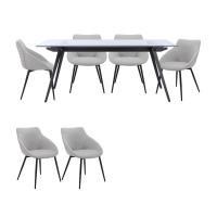 ราคา INDEX LIVING MALL ชุดโต๊ะทานอาหาร 6 ที่นั่ง รุ่นกลาเซย์ พิลรี่ สีดำ เทาอ่อน (20875101306)