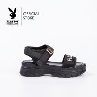 ราคา Playboy รองเท้าแตะรัดส้นผู้หญิง ลิขสิทธิ์แท้ รุ่น ST HS233C095 BK ดีไซน์แตะสปอต์สกรีนอักษรต่อกัน แตะสปอต์สกรีนอักษรต่อกัน ดำ (20629769759)