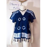 ราคา เสื้อกะเหรี่ยงมัดย้อมชายครุย ผ้าแมมเบิต นิ่ม พริ้ว ใส่สบาย (15872703718)