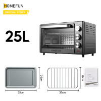 ราคา HOMEFUN เตาอบไฟฟ้า หม้ออบลมร้อน ความจุขนาดใหญ่ 25 ลิตร เตาอบ 2 ชั้น 750 วัตต์ ท่อล่างและท่อบนทำความร้อน เตาอบเบเกอรี่ เตาอบ (21127364328)