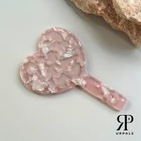 ราคา URPALS กระจกแต่งหน้า กระจกพกพาลายหินอ่อนหัวใจ กระจกหัวใจสีพาสเทล (20812487448)