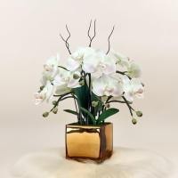 ราคา แจกันกล้วยไม้ปลอม ดอกไม้ปลอมพร้อมแจกัน แจกันดอกไม้ประดิษฐ์ ตกแต่งบ้าน (20646636199)