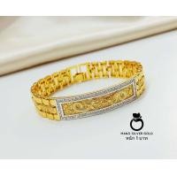 ราคา สร้อยข้อมือเลส B404 ลายมังกร หนัก 1 บาท เลสเพชร งานทองเคลือบแก้ว ทองไมครอน ทองสวยเลสข้อมือ (21099489665)