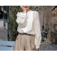 ราคา พร้อมส่ง รุ่น วอร่าขาว เสื้อแขนยาว ผ้าชีฟองคอนตอต สีครีม (20892348469)