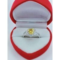 ราคา แหวนเงินแท้พลอยสีเหลืองบุษราคัมทรงหัวใจเงินแท้ 92 5 (17443264885)