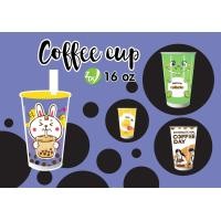 ราคา แก้วกระดาษ แก้วกาแฟร้อน แก้วกาแฟเย็น แก้วกระดาษกาแฟ แก้วกาแฟ 16oz 1000ใบ ลัง (17109566967)