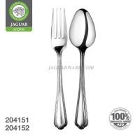 ราคา Jaguar ช้อนส้อมสเตนเลส ลายคริสติน่า ตราจากัวร์ ช้อนส้อมสแตนเลส 430 แท้ 100 เกรดใช้กับอาหาร Food Grade ISO9001 ผลิตในประเทศไทย ช้อนส้อม แพ็ค12คู่ (9441958213)