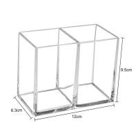 ราคา 3 Holes 3 Holes Transparent Cosmetic Acrylic Box Makeup Brush Tool Storage Rack Case Students Stationery Pencil Holder Table Organizer (20333453606)