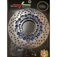 ราคา จานหน้า Click150i ดำหมุดน้ำเงิน Ho 02 ขนาด220มม จานเเบน5รู พร้อมขาจับปั๊ม โช๊คเดิม By Seven Speed (21026692901)