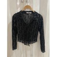 ราคา เสื้อเชิ๊ตซีทรู F e n d i สายฝอ ชุดเที่ยวคาเฟ่ พร้อมส่ง (21076883548)