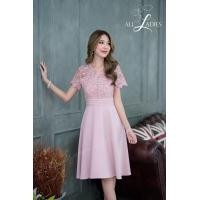 ราคา All Ladies เดรสเสื้อลูกไม้เงาปักกระดุม สำหรับคนชอบชุดใส่ง่าย แต่เรียบหรู ผ้าลูกไม้ปักเงาสวยมาก ๆ เดรสออกงาน (20651489925)