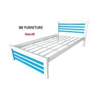 ราคา BB3 5FP3T เตียงเหล็ก ขาเหลี่ยม 3 นิ้ว ขนาด 3 5 ฟุต พื้นระแนงยาว สีทูโทน เหล็กหนา ไม่ต้องมีขาค้ำ (20495977453)