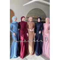 ราคา เดรสมุสลิม ชุดเดรสออกงาน รุ่นเฮเลน เนื้อผ้าซาร่า ชุดมุสลิม ชุดเดรสใส่รายอ เดรสเพื่อนเจ้าสาว ชุดเดรสหางปลา (21349087911)