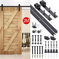 ราคา 2M 6 6 ฟุต รางเลื่อนประตู ประตูบานเลื่อน รางประตูเลื่อน ชุดรางเลื่อน Sliding Barn Door ไม่ขายประตู (20922850199)