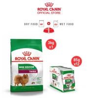 ราคา เซตคู่สุดคุ้ม Royal Canin Mini Indoor Senior 3kg ยกกล่อง 12 ซอง Royal Canin Mini Ageing 12 Pouch Gravy อาหารเม็ด อาหารเปียกสุนัขสูงวัย พันธุ์เล็ก เลี้ยงในบ้าน อายุ 8 ปีขึ้นไป ซอสเกรวี่ Dry Dog Food W 