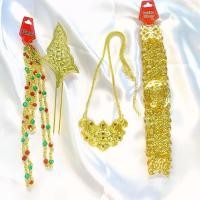 ราคา March jewelry ชุดไทยประยุกต์ เครื่องประดับชุดไทย ราคาถูก สร้อยคอสีทอง (9869564443)