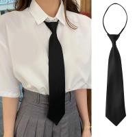 ราคา ชุดเครื่องแบบสายล็อคนิรภัยคลิปบนเน็คไทเรียบง่ายสีดำสำหรับทุกเพศเสื้อสูทเนคไทสจ๊วตเนคไทขี้เกียจงานศพสีดำสำหรับผู้ชายผู้หญิงนักเรียน (19688869807)