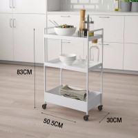 ราคา RORO ชั้นวางของ 3ชั้น รถเข็นเหล็ก ชั้นวางของมีล้อ IKEA รถเข็นอาหาร ชั้นวางโครงเหล็ก กันสนิม เคลื่อนย้ายสะดวก เคลื่อนย้ายสะดวก Rolling Cart Shelf (20978088972)