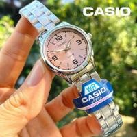 ราคา New ใหม่ล่าสุด นาฬิกาข้อมือผู้หญิงแฟชั่น casio สีใหม่ นาฬิกาคาสิโอสายสแตนเลสแท้ ปัดเรียบรุ่นขายดีกันน้ำได้ ฟรี ถ่านสำลอง (21289823050)