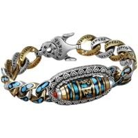 ราคา สร้อยข้อมือลูกปัดร้อยตัวอักษร B1540สไตล์ทิเบตหกตัวสร้อยข้อมือนำโชคสร้อยข้อมือลูกปัดหินเทอร์ควอยซ์เก้าตา Dzi หมุนได้เป็นของขวัญที่สร้างสรรค์เครื่องประดับ Fengshui กำไลสีเทอร์ควอยซ์ (20791041236)
