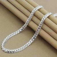 ราคา RF studio Women and Men Width 5MM Full Sideways Silver Necklace 925 Sterling Silver Link Chain Necklace Jewelry (20026064233)