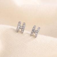 ราคา เครื่องประดับแฟชั่น H ต่างหูแบบตุ้มตัวอักษรสำหรับผู้หญิงหญิงสาวอุปกรณ์เสริมหูขนาดเล็กแบบเรียบง่าย (18833833251)