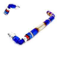 ราคา สายระบายความร้อนน้ำมันเครื่อง ท่อสแตนเลส ท่ออุดน้ำมันเครื่อง หัว 90 ไทเทเงิน ใส่ SUPER CUP WAVE110I 125 239 SHOP (10465626430)