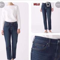 ราคา Muji กางเกงยีนส์ผู้หญิง ทรง Slimstraight (21217681588)
