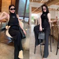 ราคา ชุดเซทงานป้าย ธัญญาเทพ เสื้อแขนกุดคอเต่ากางเกงขายาวทรงสวย tt (20905530180)