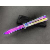 ราคา มีดควง มีดบาลิซองBenchmade ด้ามจับลายเสือ สีรุ้งไทเท (21027494094)