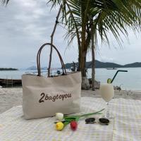 ราคา โปรโมชั่นฟรีริบบิ้น กระเป๋าปักชื่อ ผ้าแคนวาส กระเป๋าผ้า minimal Vintage ของขวัญ งานตัดเย็บในไทย (20578120950)