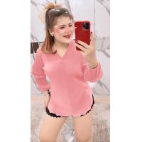 ราคา เสื้ออัดพลีทแขนยาวสาวอวบ เสื้อแฟชั่นแขนยาวสาวอวบ 011 (20306212264)