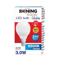 ราคา SHINING หลอดไฟ LED ทรงกลม 3 WATT ขั้ว E14 รุ่น LED GLOBE มีแสงขาว เหลือง หลอดไฟโตชิบา Toshiba Lighting (355130595)