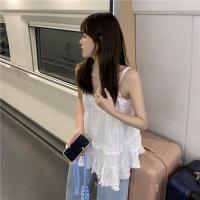 ราคา พร้อมส่ง anny white vest C2297 เสื้อสายเดี่ยวลูกไม้ สายเดี่ยวปลายระบาย มี 2 สี ขาว ดำ (12235759218)