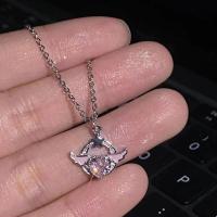 ราคา สร้อยคอเกาหลีAngel Wing Heart Necklace สร้อยคอเพชรสีชมพูสำหรับผู้หญิง Niche เพชรฝังโซ่ไหปลาร้า (20978830332)