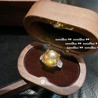 ราคา แหวนหินพลอยหัวใจสีเหลืองโบราณ18K แหวนเซอร์โคเนียชุบทองห่านสีเหลืองทรงหยดน้ำ (19247315610)