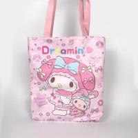 ราคา พร้อมส่ง กระเป๋าสะพายไหล่ อเนกประสงค์ tote bag กระเป๋าลายการ์ตูน ซานริโอ้ คิตตี้ เมโลดี้ หนัง PU Bluerubystore (19615953241)