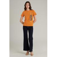 ราคา Mc jeans เสื้อยืดแขนสั้นผู้หญิง คอกลม สีส้ม MTTZ664 (20530011127)