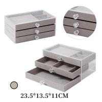 ราคา กล่องเก็บเครื่องประดับ กล่องใส่เครื่องประดับ3ชั้น วัสดุอะคริลิค ลิ้นชัก3ชั้น ชั้นกำมะหยี่ มีมือจับ Ninenite (21150226092)