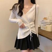 ราคา SK Closet เสื้อไหมพรมผ้าร่อง เชือกรูดด้านหน้า ขนาดฟรีไซส์ อก 32 28 นิ้ว พร้อมส่ง (20483369826)