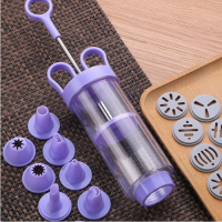 ราคา ชุดกระบอกกดแป้งคุ้กกี้ พร้อมหัวปั๊มลาย กระบอกบีบครีม พลาสติก แต่งหน้าเค้ก (20962742537)