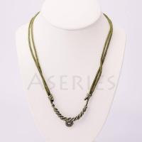 ราคา สร้อยคอเชือกเทียนถัก สีเขียว 1 ห่วง ปรับสายได้ (12853961459)