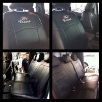 ราคา หุ้มเบาะหนัง FORD RANGER 4 ประตูดำด้ายแดง แบบเข้ารูปตรงรุ่น คุณภาพมาตรฐาน หุ้มเบาะ STD หุ้มเบาะรถกระบะ หุ้มเบาะเข้ารูป หุ้มรถยนต์ RANGER 4 ประตู (9607765227)