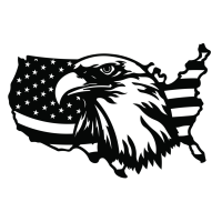 ราคา สติ๊กเกอร์ ตกแต่ง PVC ธงชาติอเมริกา นกอินทรีย์ งานตัด ขนาด 18x28 cm (19997962771)