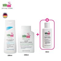 ราคา เซ็ต 3 ชิ้น SEBAMED ANTI D SHAMPOO 200ML LIQUID FACE BODY WASH 200ML ฟรี MOISTURIZING BODY LOTION 50ML (21074078202)
