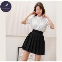 ราคา กระโปรงพลีทเอวมีขอบ มียาว16 18 20 ผ้าทิ้งตัวมีน้ำหนัก ผ้าหนา ไม่บาง กระโปรงนักศึกษาพลีท (17946145469)