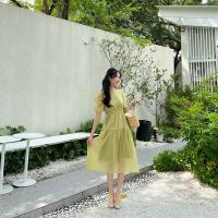 ราคา Lady Olivia Dress ผ้าชีฟองแก้วเบาๆพองๆน่ารัก ชายกระโปรงต่อชั้นระบาย แขนพองดึงรูด ซับด้านในนิ่มไม่คัน (18334792083)